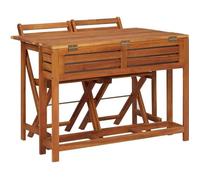 (45910) Table de balcon avec 2 chaises de bistro Bois d'acacia massif LIS