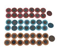 45pcs 2" Meule de Polissage pour Disque de Ponçage avec Mandrin et Base de Meulage, Adaptée aux Meuleuses d'Angle 50mm - 180 Jaune + 320 Rouge 400 Bleu