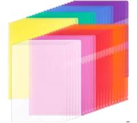45Pcs Pochette Plastique A4 - Pochette Rangement Papier - A4, 8 couleurs,Transparent - Pour le stockage du papier,protege document