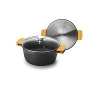 Ibili Faitout Evolution – Fonte d'aluminium, couvercle verre, induction – 24 cm Golden