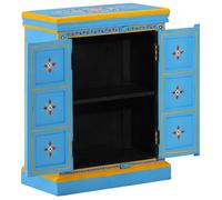 (4692)Commode - contemporain - Buffet rangement - Bois massif de manguier Peinture manuelle turquoise ,poid:18.32 kg