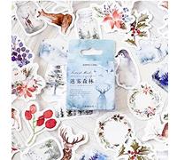 46pcs Mini Papier Autocollant Forêt d'hiver Petits Animaux Coller Scrapbooking Autocollant Journal Décoration Sticker Album