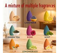47/96/196 pièces Assortiment de cônes d'encens parfumés et colorés, comprenant lavande, citronnelle, rose, thé vert, fleur de cerisier, santal, menthe, sauge. Convient pour brûleur d'encens à reflux, 