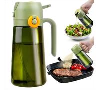 470ml Spray Huile Cuisine 2 en 1, Dark Light-Blocking Pulverisateur Huile Cuisine, Distributeur Huile D'olive, Verre Vaporisateur
