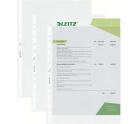 Leitz Pochettes plastiques perforées A4, grainée mate, ouverture sur le haut, PP 85 µm, Lot de 100