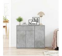 [47945]Buffet Bahut MEUBLECHIC, commode meuble de rangement, Gris béton 88x30x70 cm Bois d'ingénierie,Poids:27.3 Kg