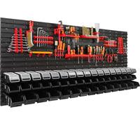 48 bacs gerbables étagère murale plastique couvercle 172 x 78 cm porte-outils atelier garage système de stockage bacs à bec verseur
