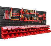 48 bacs gerbables étagère murale plastique couvercle 172 x 78 cm porte-outils atelier garage système de stockage bacs à bec verseur