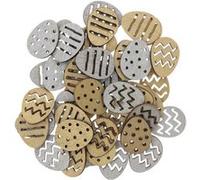 Lot de 48 embellissements en bois 'Rico Design - Ohhh! Lovely!' Oeufs de Pâques Argent/Or