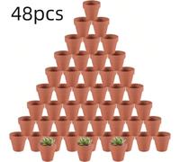 48 pièces/32 pièces/24 pièces/12 pièces/10 pièces/6 pièces Mini pots en terre cuite de 2,2 pouces, petits pots de fleurs, mini pots d'argile avec trous de drainage pour plantes grasses et cactus d'int