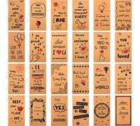 48 Pièces Cartes de Motivation Citation Mini Cartes d'Inspiration Kraft Cartes d'Encouragement de Gratitude pour les Fournitures Scolaires de Bureau à Domicile, 24 Styles