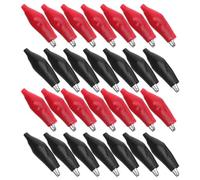 48 Pièces Pinces Crocodiles Isolées pour Tests Automobiles | Rouge et Noir, PVC et Fer, Maintien Sûr, Conductivité Fine, Protection Chocs Électriques