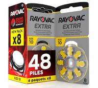 48 Piles Auditives Rayovac Extra 10. 6x8 Piles pour Appareil Auditif