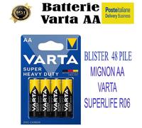 Varta Superlife - Pile AA Zinc-Carbone 1.5V - Dimensions 50.5x1.45cm - Poids 16.7g - Pack de 4 piles en Blister - Référence 02006-101-414