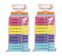 48 Pinces à linge - Plastique - Multicolore