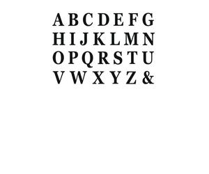 48 Stickers lettres adhésives noires 13,5 cm - Noir