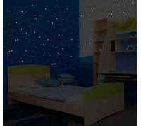 480 Stickers Phosphorescents Espace Voie LACTEE - autocollant Fluorescent et Lumineux Jusqu'à 5 heures de Suite - Décoration pour chambre bébé et Enfant - Lot de 480 Mini étoiles et Planètes