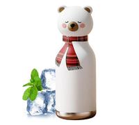 480ml Kids Insulated Water Bottle, Cartoon Animal Stainless Flask, Portable | School Drinkware, Travel Hydration Companion, Accessory with Leak-Proof Straw Lid, Sports Item for School Travel