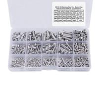 480pcs Tête De Bouton 12 Tailles Vis Et Écrous Kitm2 M3 M4 Acier Assortiment De Boulons À Tête Hexagonale Vis Écrous Assortiment Ensemble