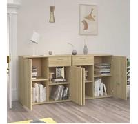 [48201]Buffet Bahut MEUBLECHIC, commode meuble de rangement, Chêne sonoma 160x36x75 cm Bois d'ingénierie,Poids:58.8 Kg