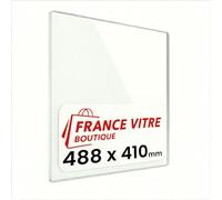 488 x 410 x 4 mm - Vitre d’Insert pour cheminée et poêle à Bois - Verre de Rechange Haute température France Vitre - jusqu'à 800°C - 410x488 mm