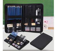 48pcs Set Kit de dessin professionnel croquis dessin crayons materiel dessin art peinture esquisse Étui à crayons -YES