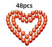 48pièces/Set Bougies LED sans flamme rouges romantiques, lumières décoratives pour créer une atmosphère romantique, convenant pour la Saint-Valentin, les fêtes, la décoration de patio, l'aménagement d