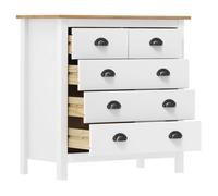 (4944)Commode - contemporain - Buffet rangement - Hill Blanc 79x40x80 cm Bois de pin solide ,poid:20.05 kg