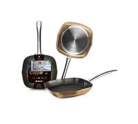 IBILI - Grill Natura Copper, 28 x 28 cm, Aluminium, Antiadhésif style pierre, Compatible avec l’induction