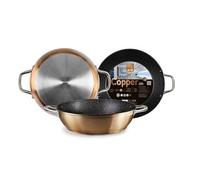 IBILI Natura Copper - Poêle Profonde Antiadhésive avec 2 Anses (28 cm) - Aluminium - Cuivre
