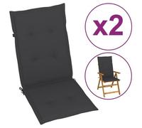 4958Mobilier BEST® Coussins de chaise de jardin 2 pcs,Coussin Extérieur Doux,Coussin de canapé de Jardin Anthracite 120x50x4 cm