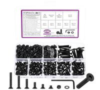 496 Pcs Vis M3, Vis Boulons et écrous Set, Vis à Tête Fraisée à Tête Hexagonale et écrous avec Rondelles Kit, Boulons Vis à Tête Plate à Six Pans Creux, Noir, avec Clés Hexagonales