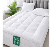 4All Surmatelas matelassé en microfibre - 10 cm d'épaisseur, rembourrage 1400 g/m², extra doux et respirant, soutien profond, hypoallergénique avec sangles d'angle sécurisées (simple 90 x 190 cm)