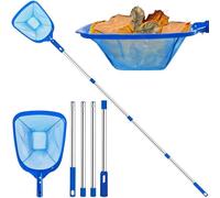 4BAOHUI Épuisette Piscine 185 cm, Epuisette Piscine Fond avec Manche Télescopique, Kit Nettoyage Piscine Maille Réglable, Nettoyage Piscine pour Piscines, Fontaine, Étang