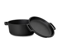 4BIG.fun Faitout en fonte de 6 l avec couvercle - 2 en 1 - Cocotte à pain, casserole à soupe, casserole à pain - Moule à pain - Cocotte à pain - Faitout hollandais