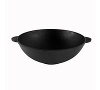 4BIG.fun Poêle Wok en Fonte 4,7 L - Ø 30 cm - Compatible Induction - Asia Wok - Poêle à Frire - Cocotte