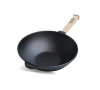 4BIG.fun Wok Poêle à frire en fonte avec poignée amovible 24 cm 2 l