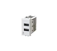 4Box - Bloc d'alimentation USB CA 20 W compatible Bticino® Matix™ pour charger vos appareils sans alimentation. 2 connecteurs : un type A, un type C. Couleur blanche