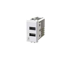 4Box - Bloc d'alimentation USB CA 20 W compatible Bticino® Matix™ pour charger vos appareils sans alimentation. 2 connecteurs : un type A, un type C. Couleur blanche