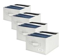 4CONVY Organisateur Pantalon avec Compartiments Rigides - Rangement Pantalon Dressing - Organisateur Jeans - Rangement Pantalon - Organisateur de Vêtements - Organisateur Armoire Vêtement - Lot de 4