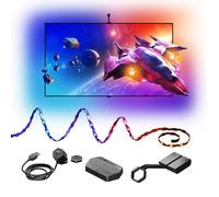 4D V2 Ruban LED Screen Mirror pour Écran TV 65"", Rétroéclairage RGB Intelligent, Zigzag Flexible avec Caméra, Sync Musique, Wi-Fi/