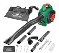Souffleur de feuilles 4en1 essence air 68m/s sac 45L outils inclus aspirateur de feuilles broyeur végétaux souffleur jardin