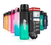 4FRESH Gourde 1000 ml avec Filtre, 1 L, Bouteille de Sport en Tritan Sans BPA, Anti Fuite et Résistante aux Chocs avec Échelle et Sangle, Fermeture 1 Clic pour Sport, Fitness, École, Outdoor et Vélo