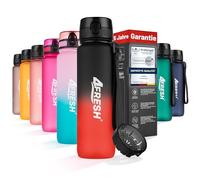 4FRESH Gourde 1000 ml avec Filtre, 1 L, Bouteille de Sport en Tritan Sans BPA, Anti Fuite et Résistante aux Chocs avec Échelle et Sangle, Fermeture 1 Clic pour Sport, Fitness, École, Outdoor et Vélo