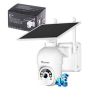 4G Caméra Surveillance Solaire 4MP Ctronics Batterie Panneau solaire 6W Vision Nocturne 25M Sirène Projecteurs Détection Humaine