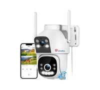 4G LTE Caméra de Surveillance Extérieure à Double Objectif, Carte SIM, Détection Humaine, Suivi Auto, Vision Nocturne, Audio Bidirectionnel, PTZ