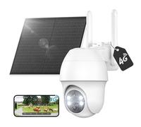 4G LTE caméra de surveillance extérieure batterie solaire 2K caméra de surveillance extérieure avec carte SIM sans WLAN caméra PTZ vision nocturne couleur PIR détecteur de mouvement