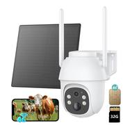 4G LTE caméra de surveillance extérieure solaire avec carte SIM 2K 3MP PTZ caméra sans fil sans WLAN batterie extérieure 355 °/90 ° pivotant couleur/IR vision de nuit avec 32G