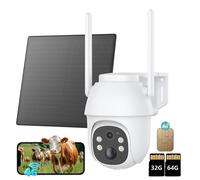 4G LTE caméra de surveillance extérieure solaire avec carte SIM 2K 3MP PTZ caméra sans fil sans WLAN batterie 355 °/90 ° pivotant couleur/IR vision de nuit avec 32G & 64G