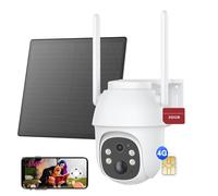 4G LTE caméra de surveillance extérieure solaire avec carte SIM 2K HD 3MP PTZ caméra sans fil 355 ° / 90 ° pivotant couleur / IR vision de nuit, 2 voies audio, 32 Go